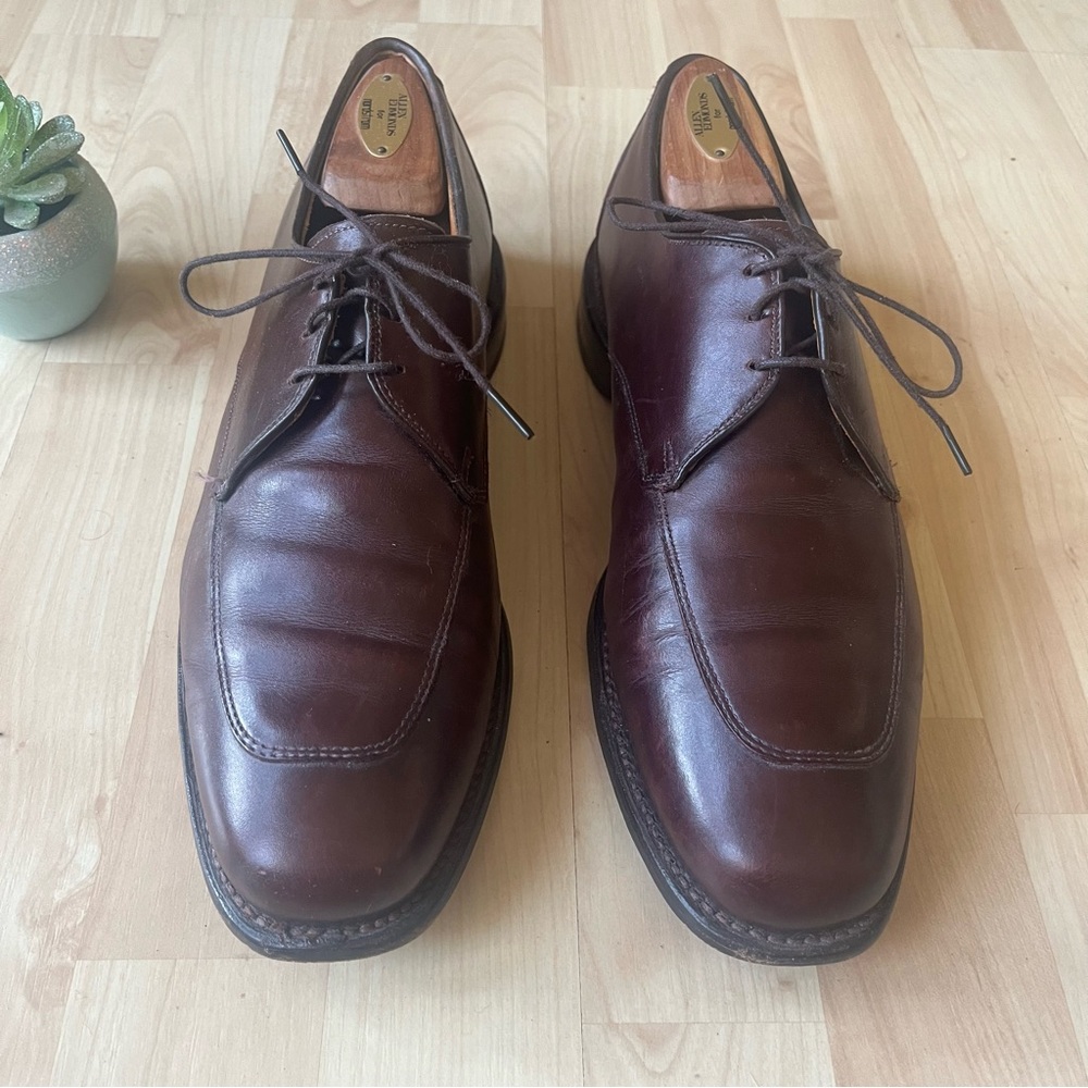 Allen Edmonds Burton  Apron Toe Dark Brown Leather Dress Shoes Men Sz 9D